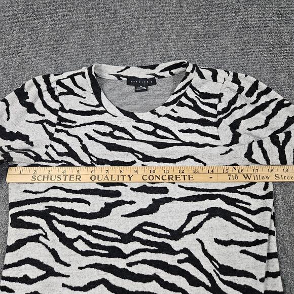 Sanctuary Zebra Stripe Sweatshirt Sz XS‎ (Oversized) Black White Elevated Casual - Picture 5 of 7